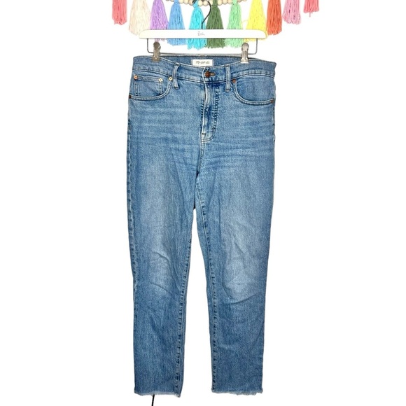 Madewell High Rise Light Wash The Perfect Vintage Jean Frayed Hem Size 29 Tall - Picture 1 of 15